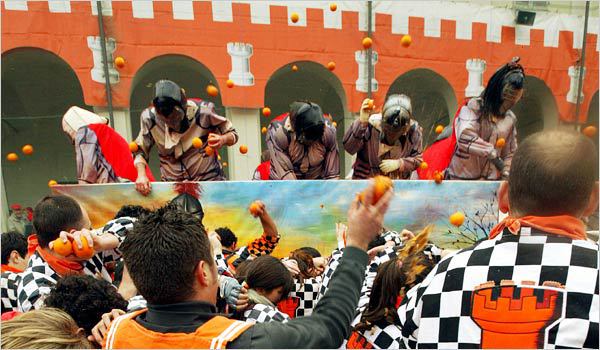 Orange battles in Italy