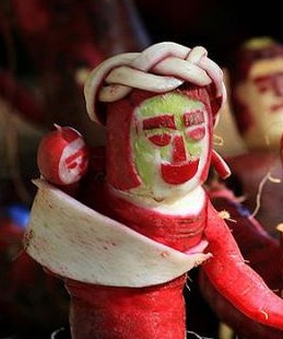Radish Sculptures in Mexico