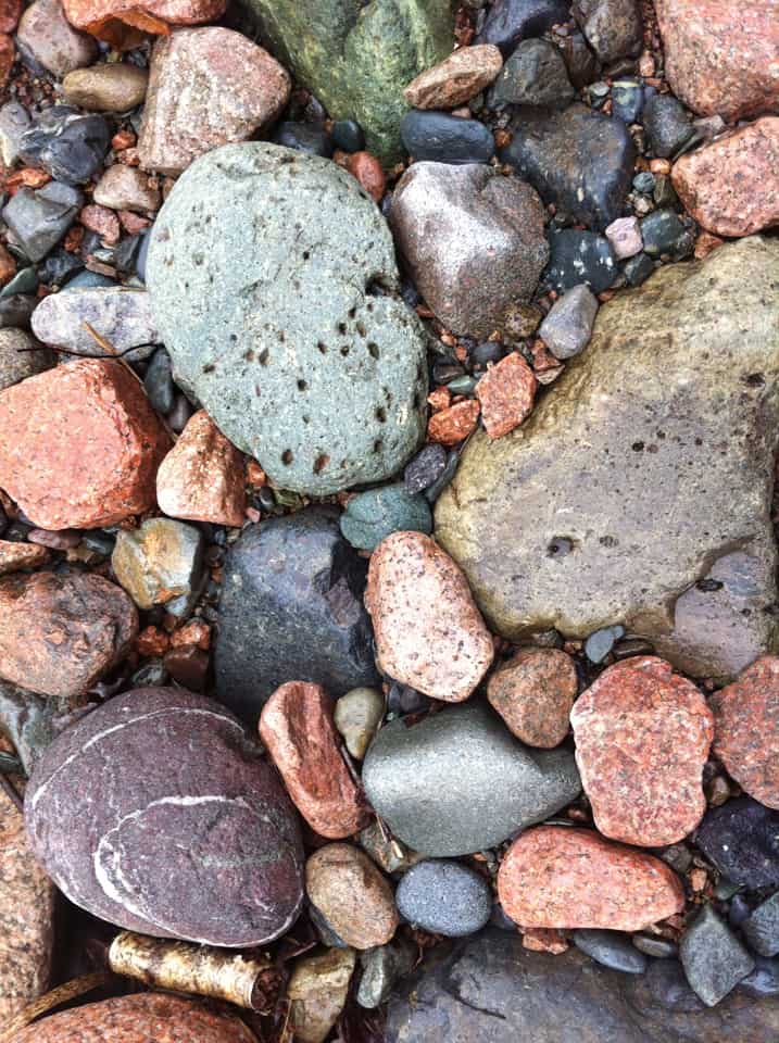 River stones near Big Salmon River