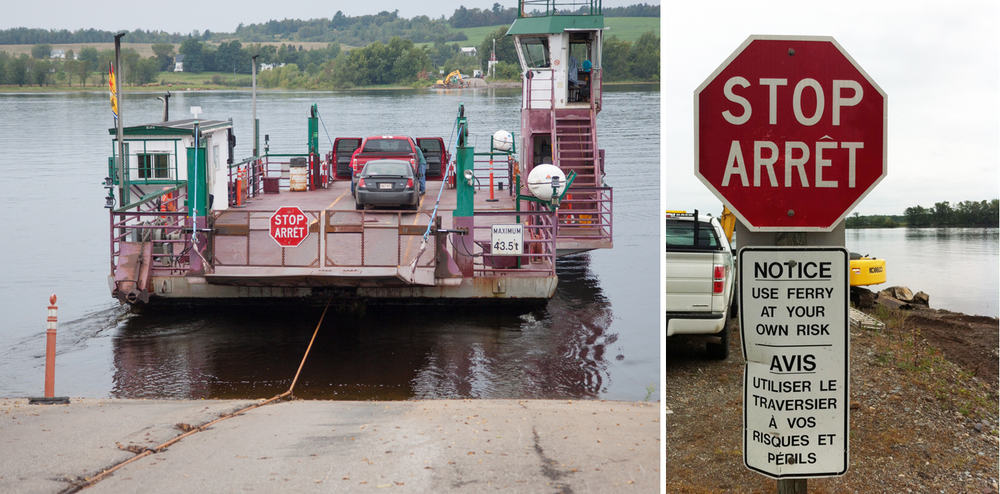 Crossing the Saint John river in New Brunswick via a simple cable ferry. For free!