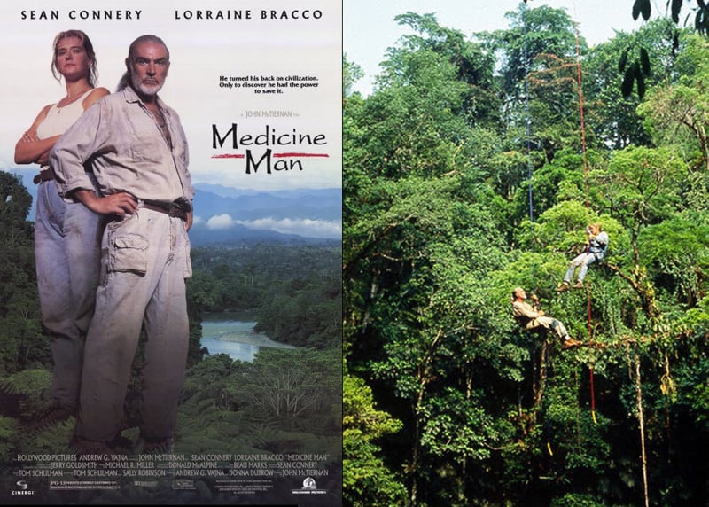 Stills from the movie with Sean up-climbing to the rainforest canopy.