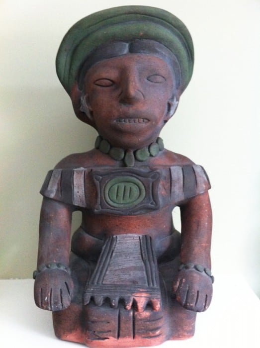 mayan pottery figure from Cancun Mexico