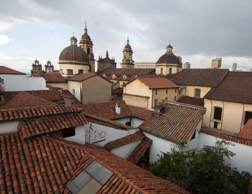 The rooftops of Bogota in the historic Candelaria district.