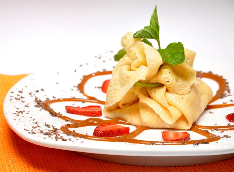 Dulce de Lecce is the goopy stuff on the plate that's a little like caramel.