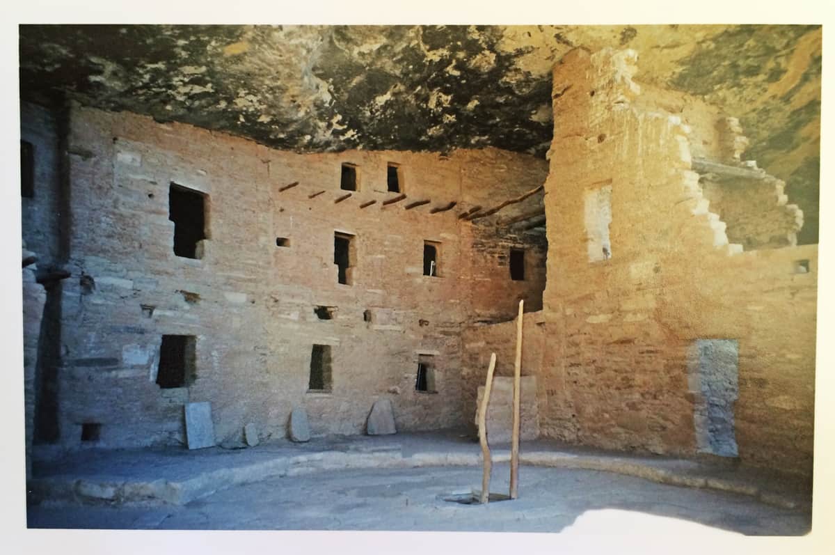 Those are ladder poles that are sticking out of the subterranean kiva!