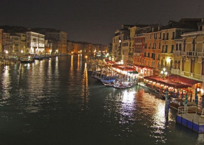 Venice canal at night