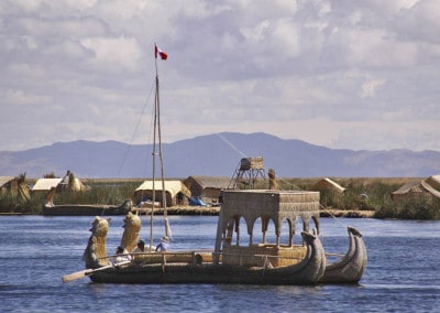 Reed boat on Lake Titicaca