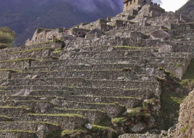 reconstructed house Machu Picchu Peru