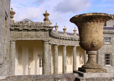 Russborough House colonnade and urn Ireland
