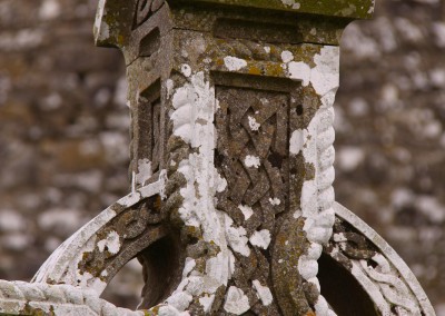 close up of Celtic Cross on Hill of Slane Ireland