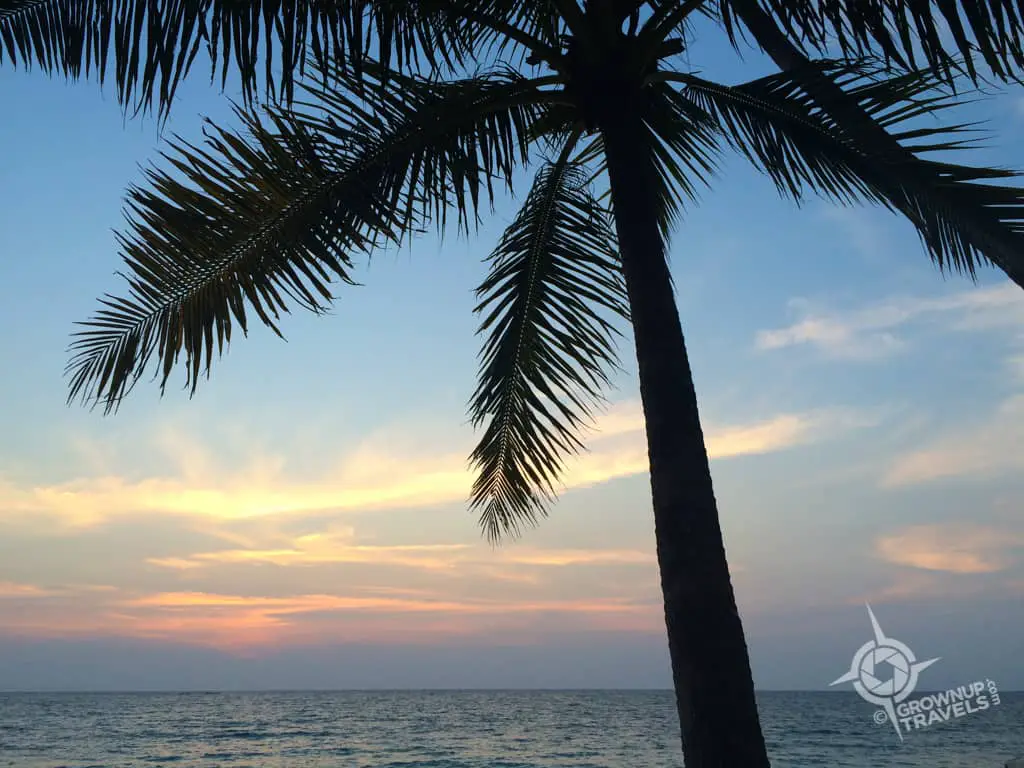 Ngapali palm sunset