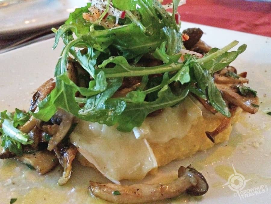 Soft polenta with brie and wild mushrooms