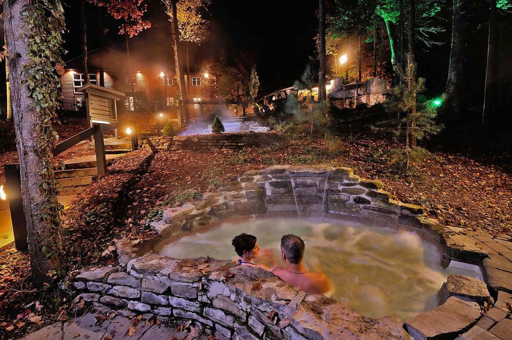 couple hot tub