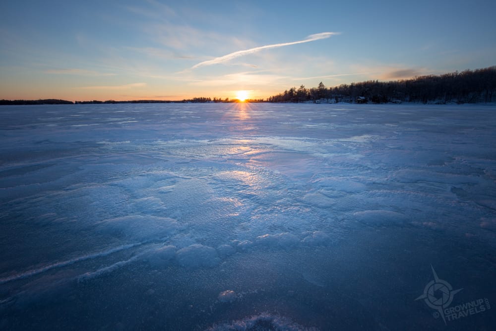 Viamede frozen lake sunset 
