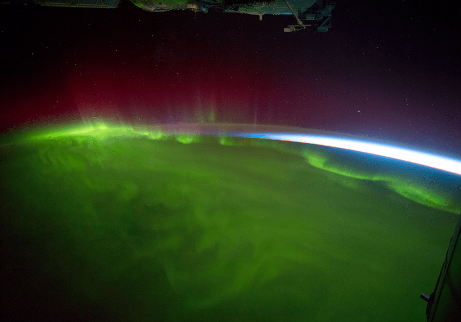 Northern lights from ISS