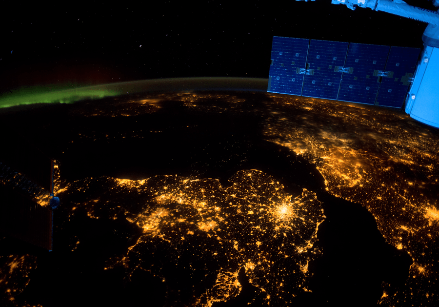 London and Paris from ISS