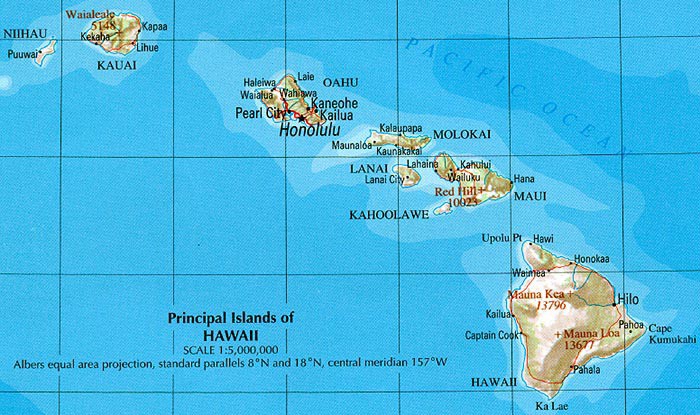 map of Hawaii