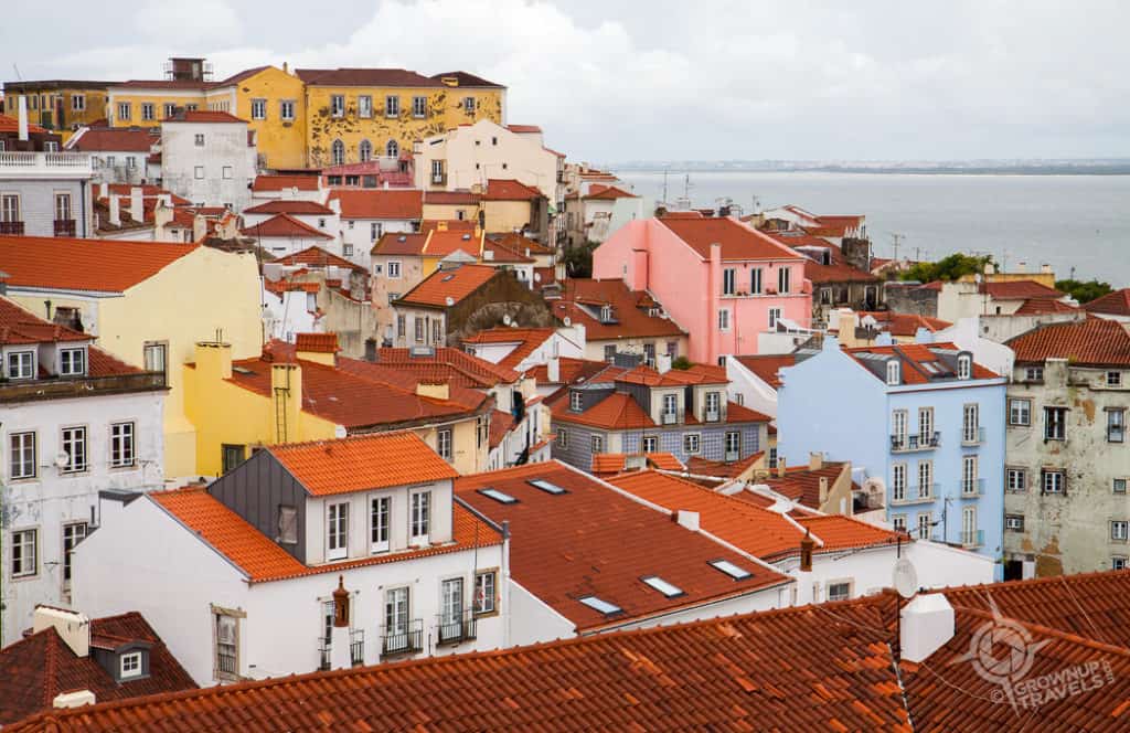 View of modern Lisbon rooftops