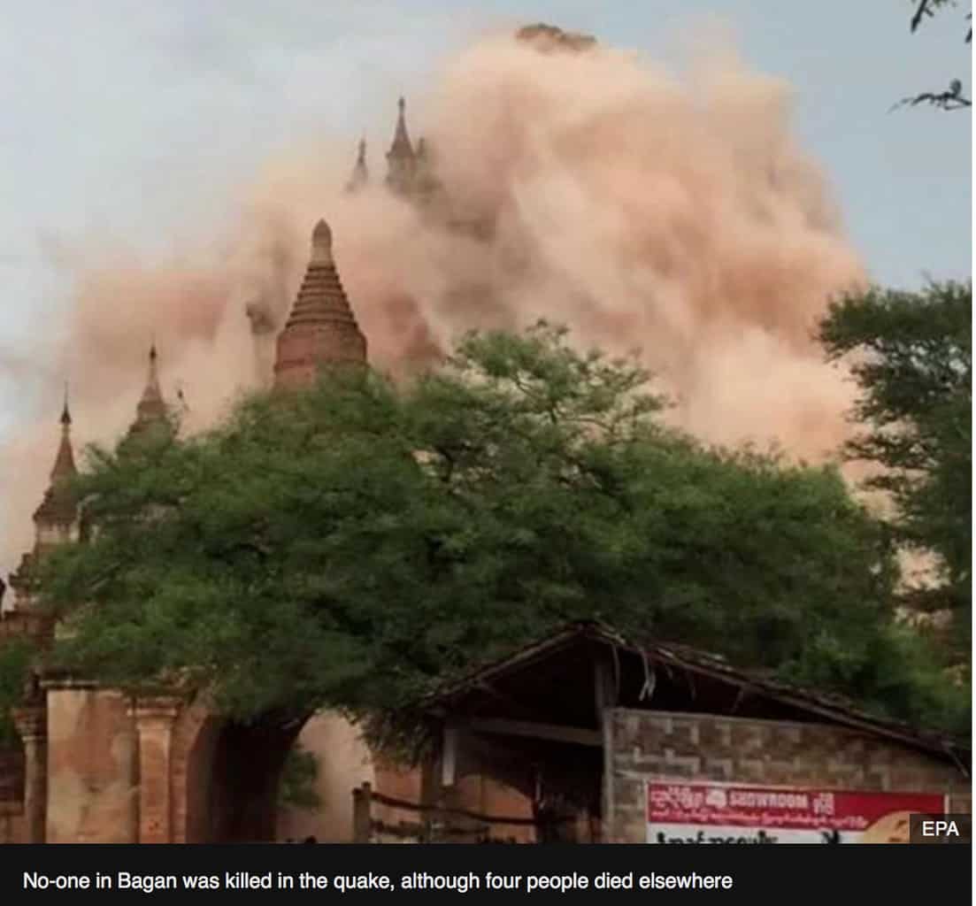 Bagan's temples earthquake damage