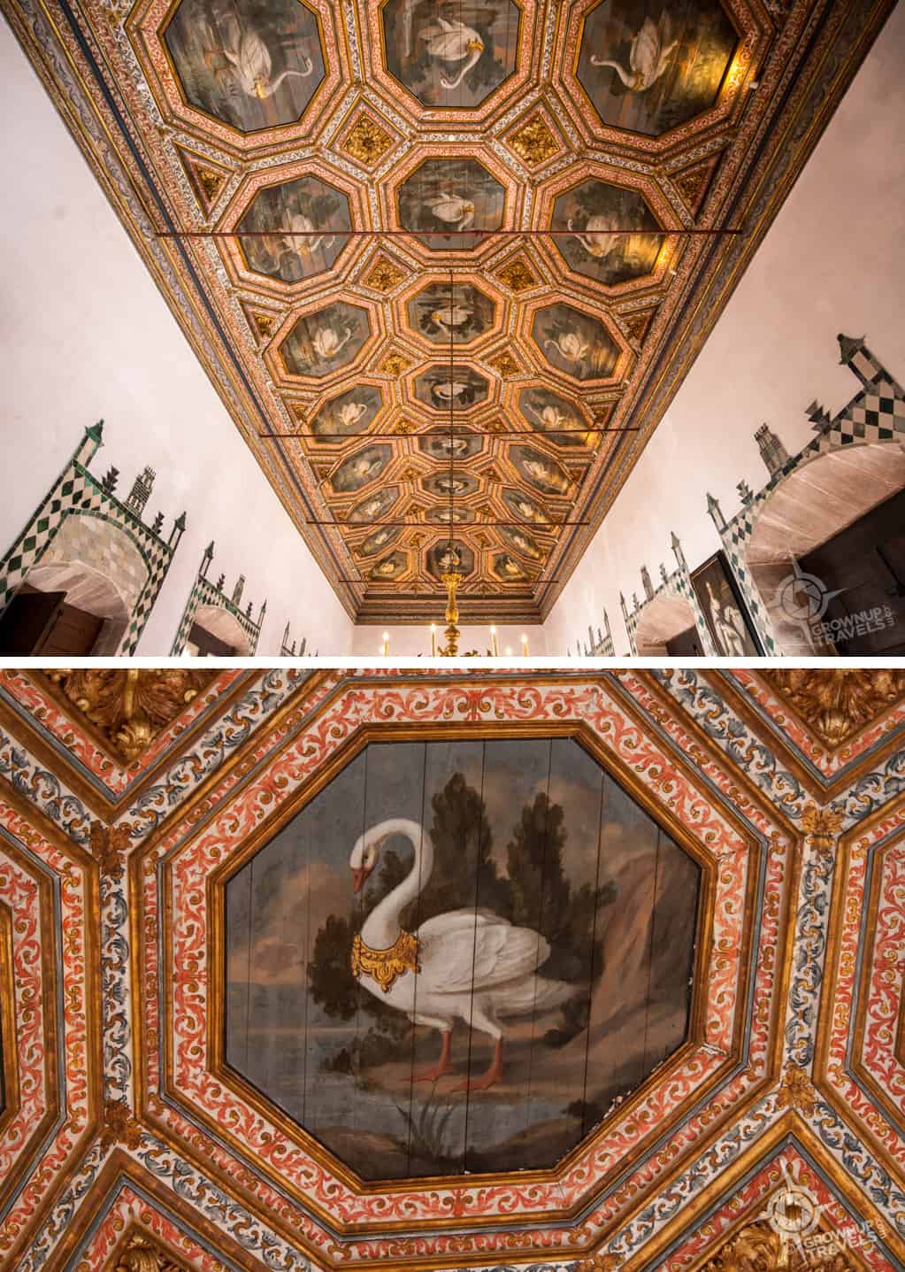 National Palace Swan ceiling and detail