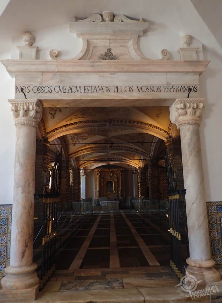Entrance to the Ossuary in Evora