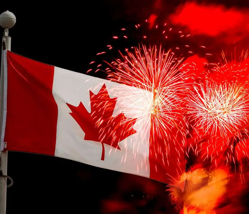 Canada flag fireworks public domain