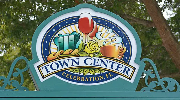 Celebration town sign