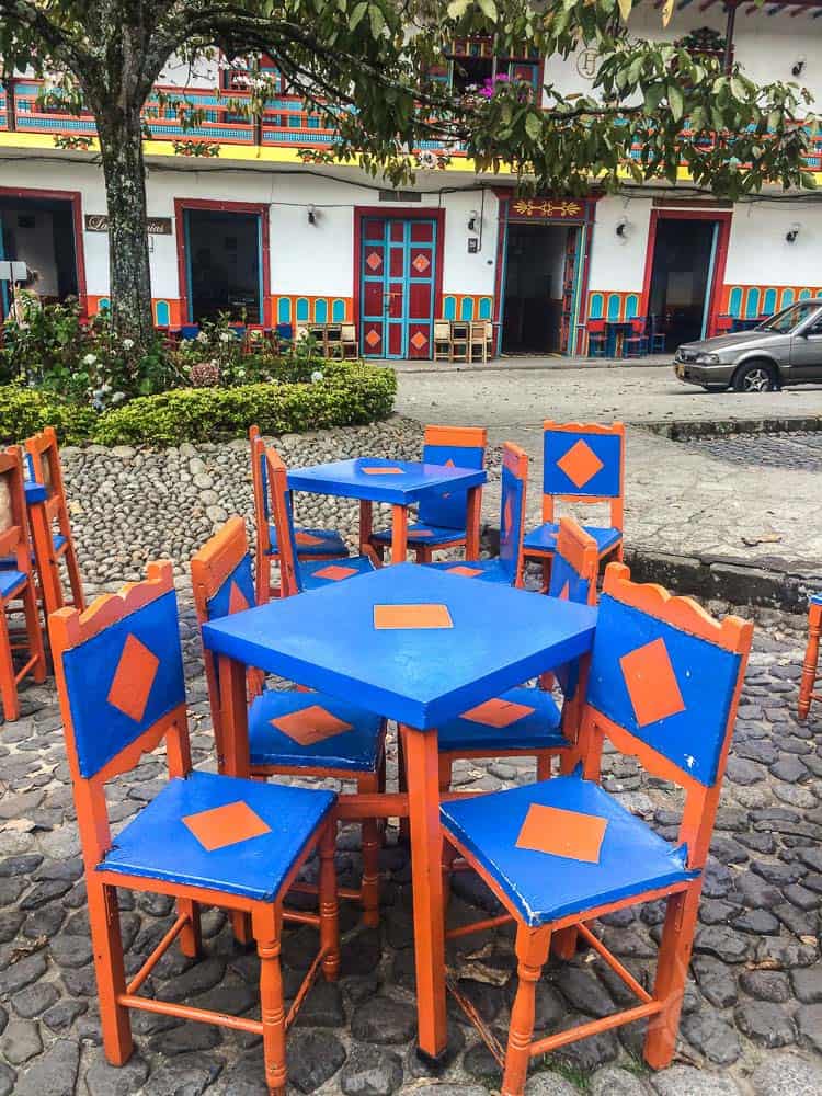 Jardin Blue and Orange chairs