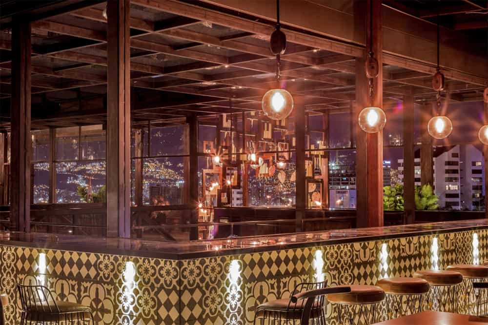 Art hotel tiled bar