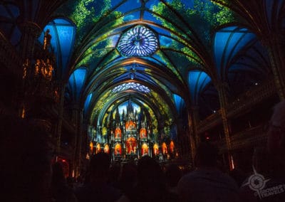 Aura light show Notre Dame Basilica