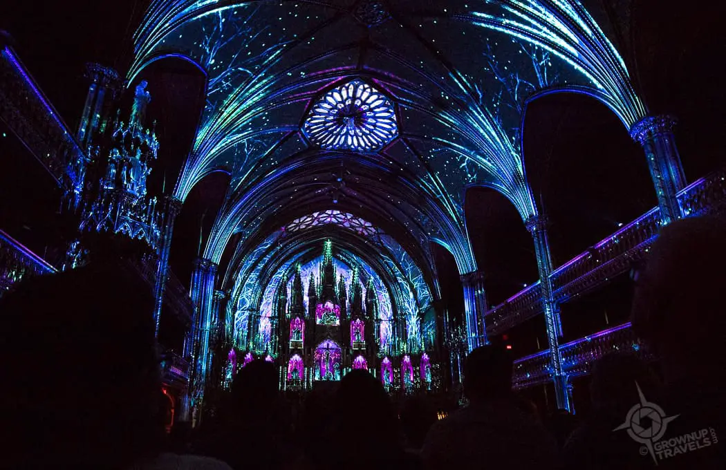 Aura light show Notre Dame Montreal