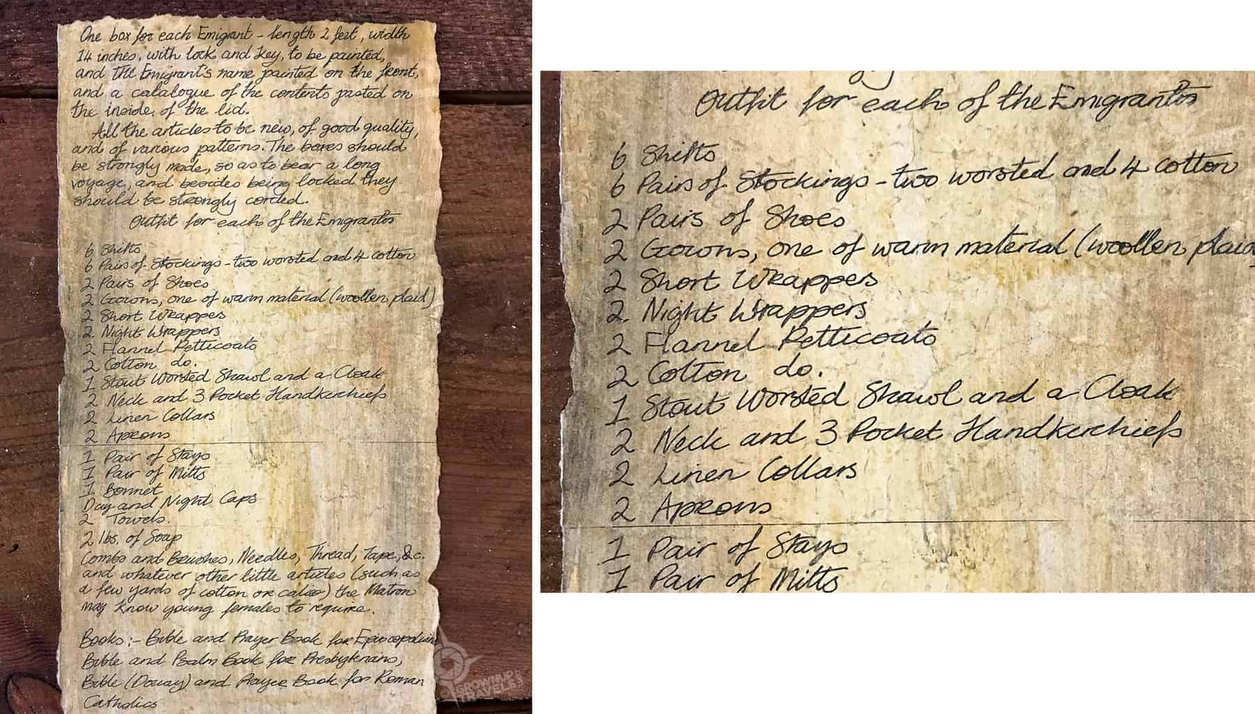 Orphan girls Dowry trunk contents