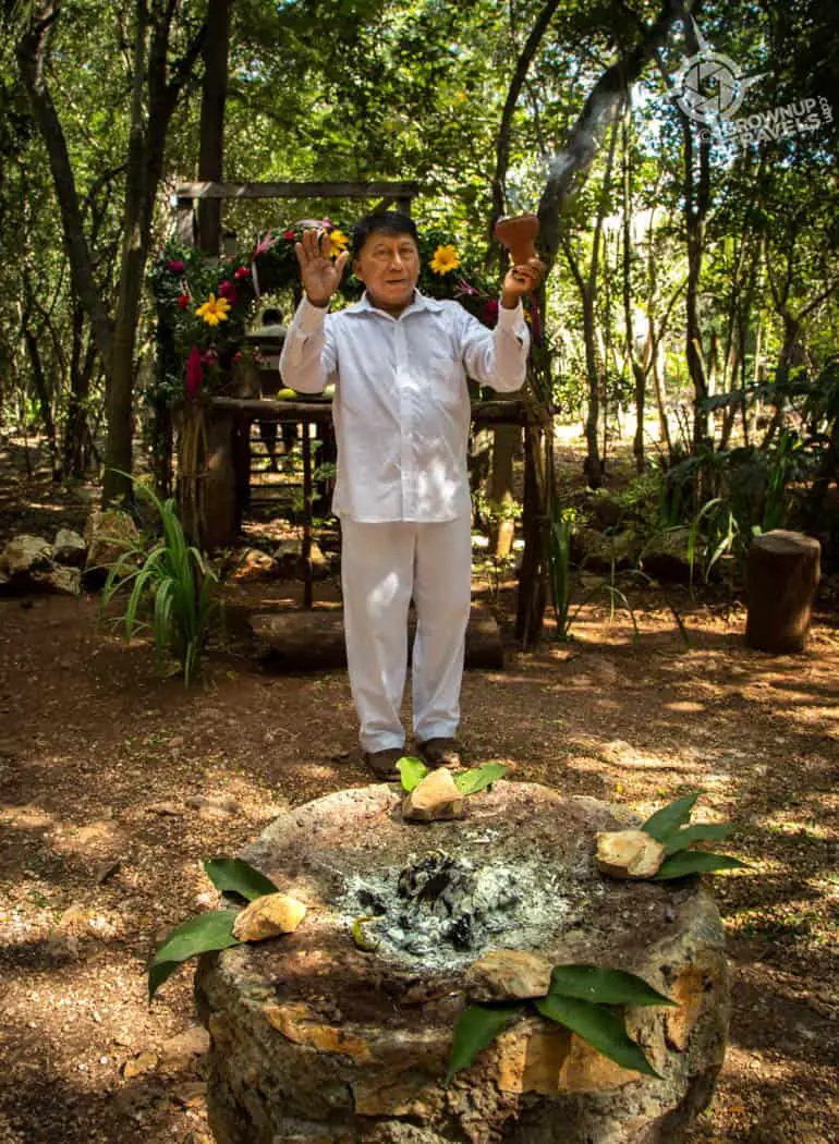 Mayan shaman at Cenote Maya