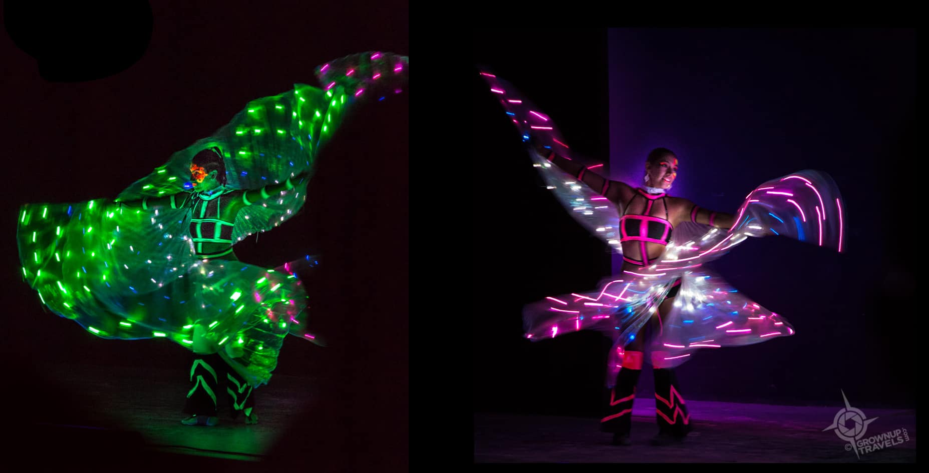 Illuminated dancers Grand oasis tulum