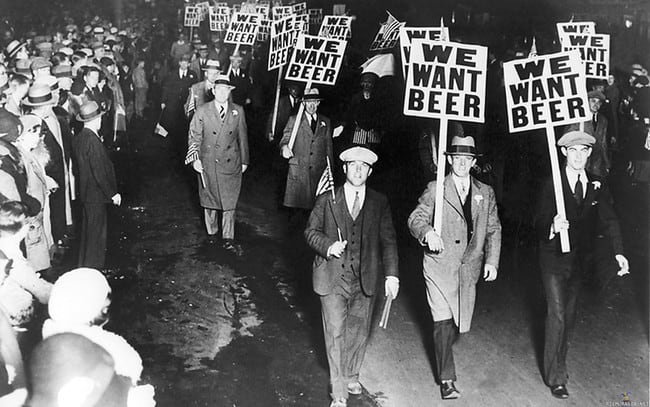 prohibition image We Want Beer