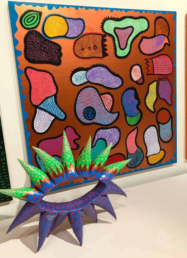 Yayoi Kusama soft sculptures and canvas work