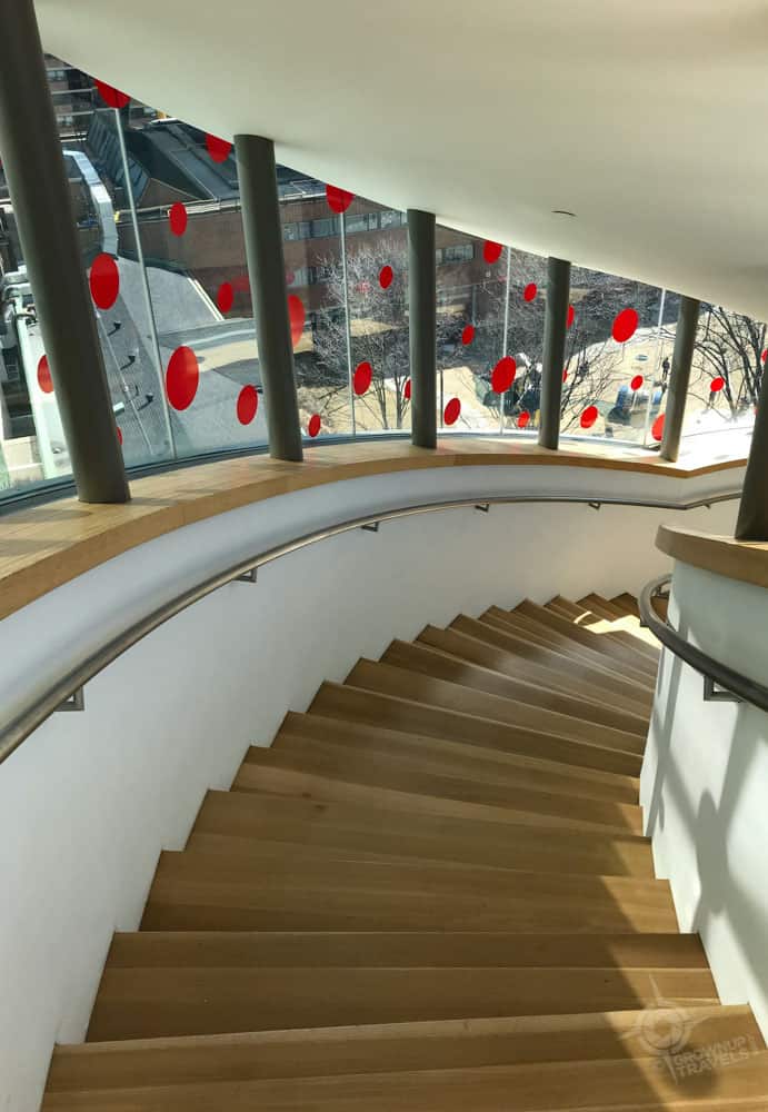 Stairwell decorated with dots at AGO