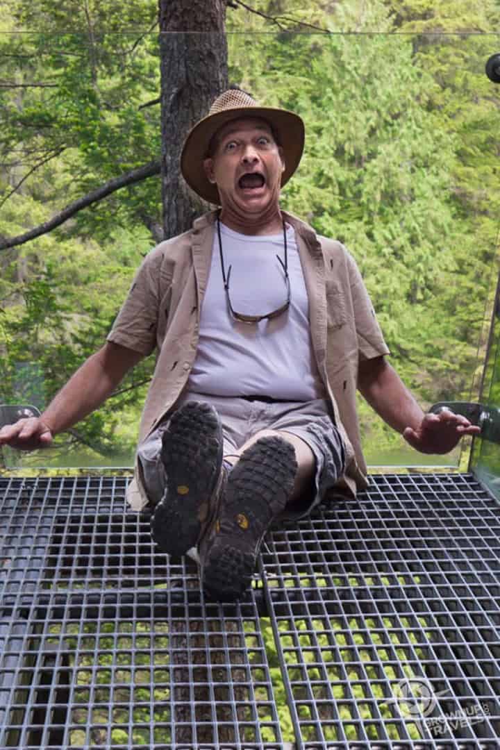 Henk goofing it up on the Cliffwalk at Capilano