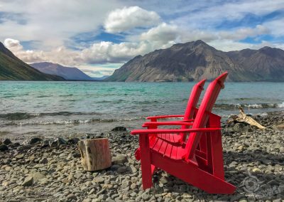 Red chairs at Kathleen Lake Yukon