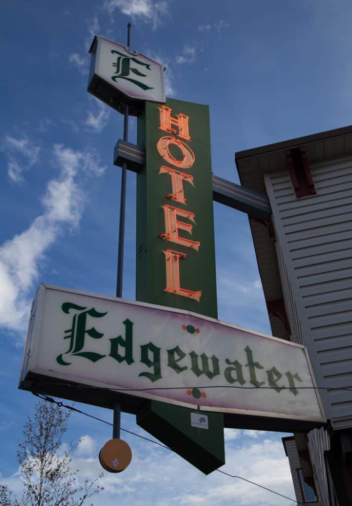 Edgewater Hotel sign Whitehorse