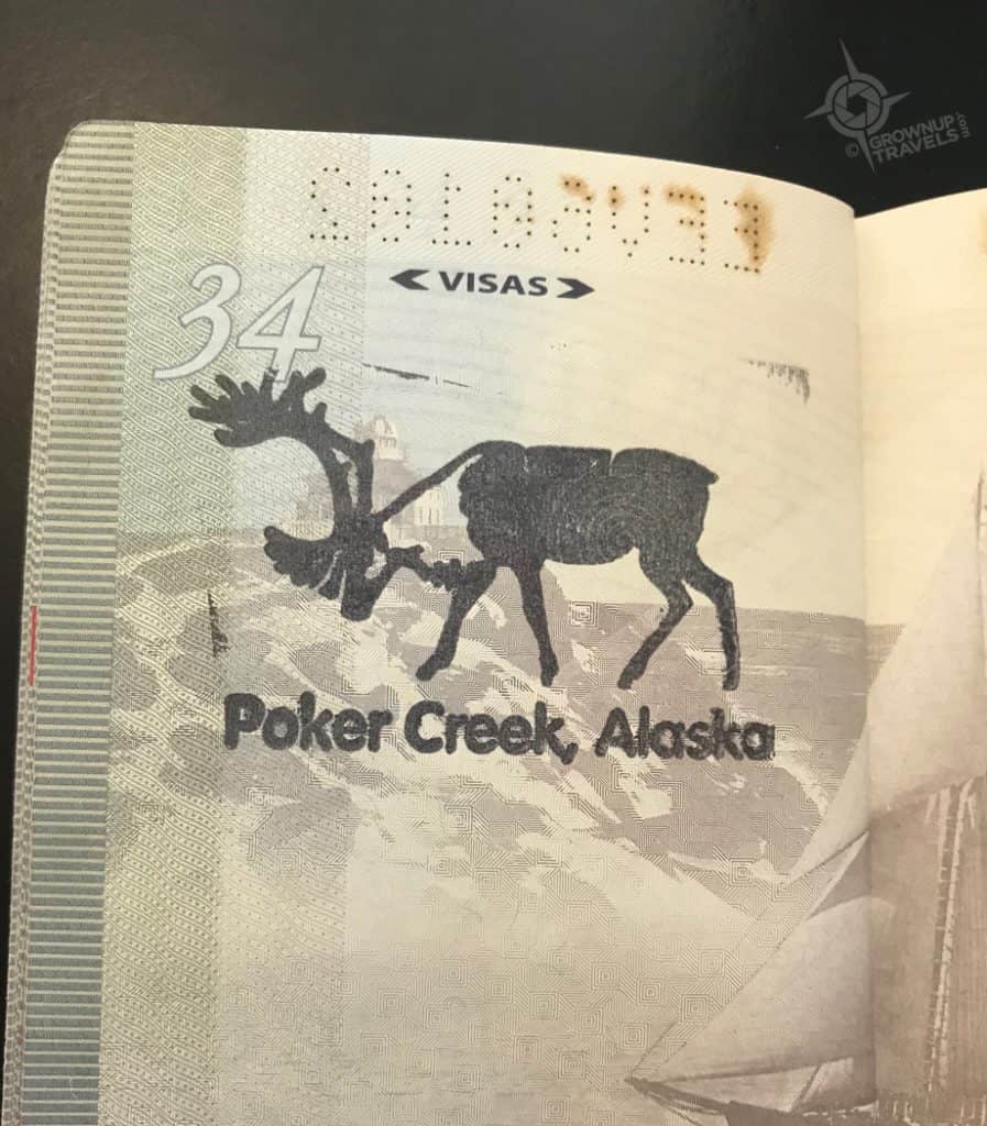 poker creek passport stamp Alaska Yukon border