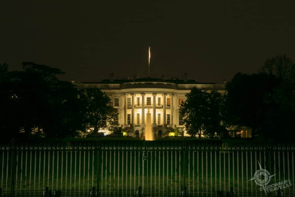 South Lawn White House at night Washington DC