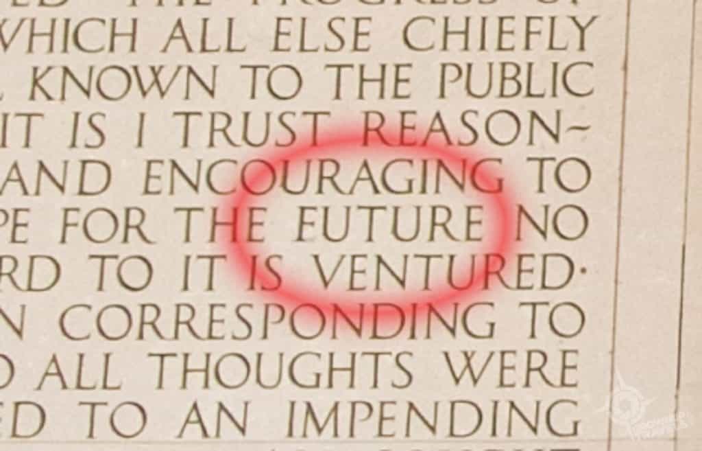 Error in carving at Lincoln Memorial
