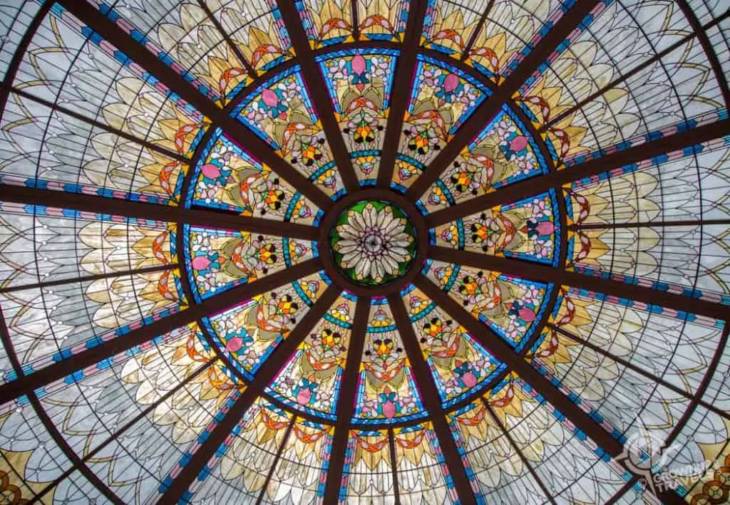 Stained glass ceiling Empress Hotel Victoria BC