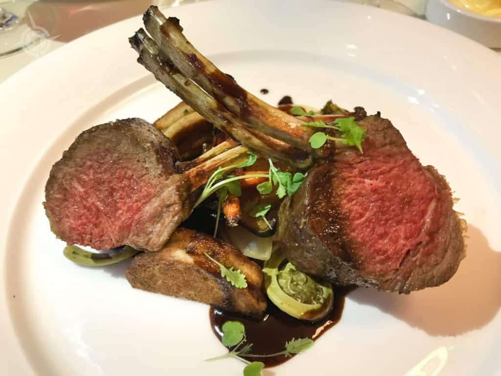 Fine Dining lamb at Butchart Gardens