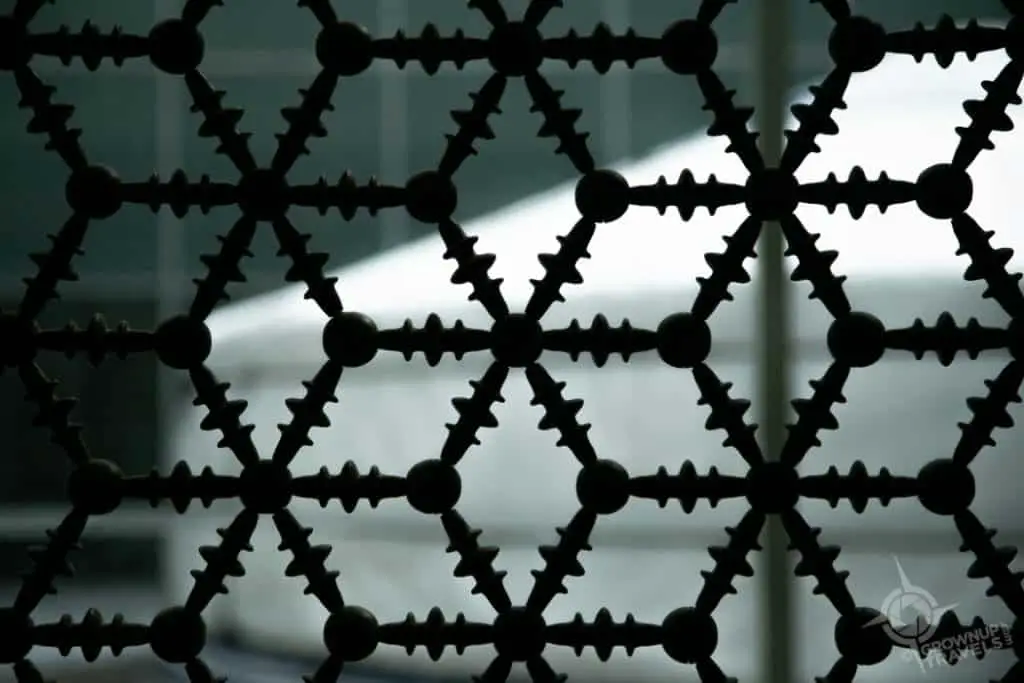 Geometric patterns on glass Aga Khan museum
