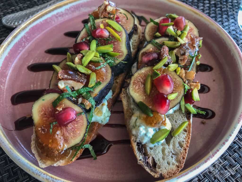Fig and Ricotta crostini Diwan restaurant