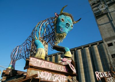 Buffalo sculpture at RiverWorks