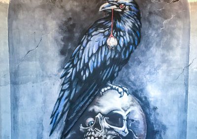 Chalkfest Buffalo art in silos at RiverWorks