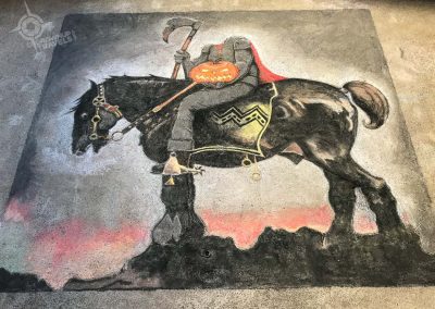 Sleepy Hollow artwork in RiverWorks silos Buffalo